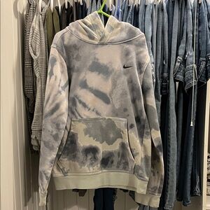 Nike Kids Black and Gray Tie-Dye Hoodie